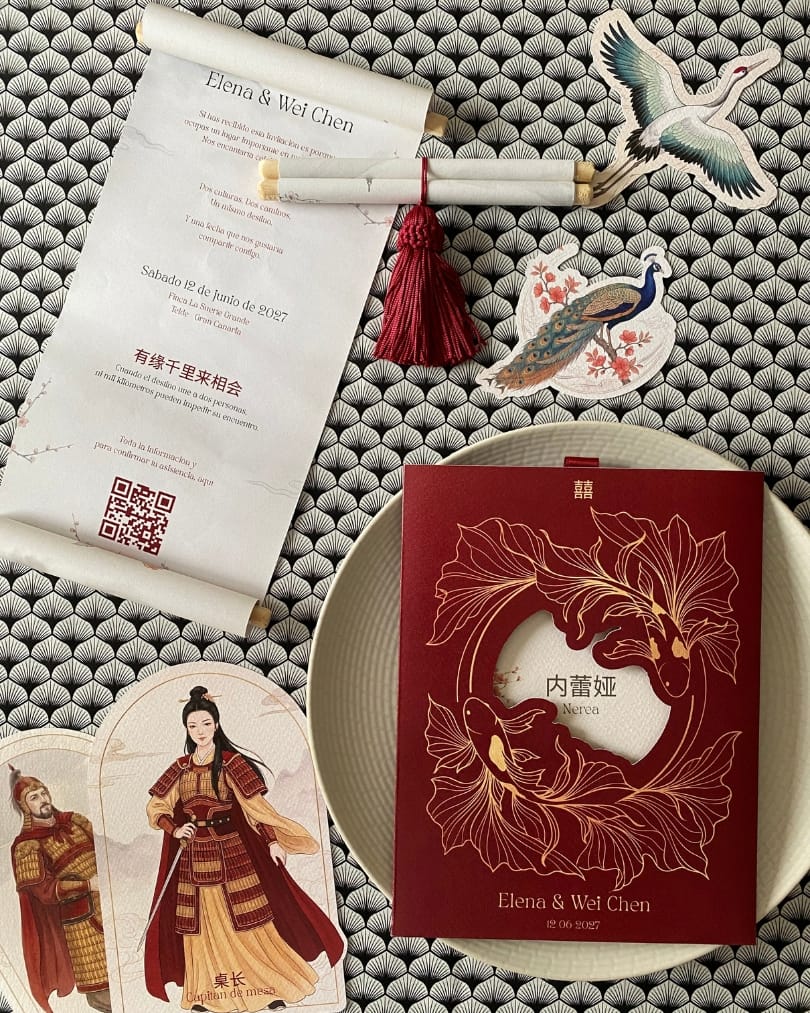 Conjunto de papelería de la suite oriental