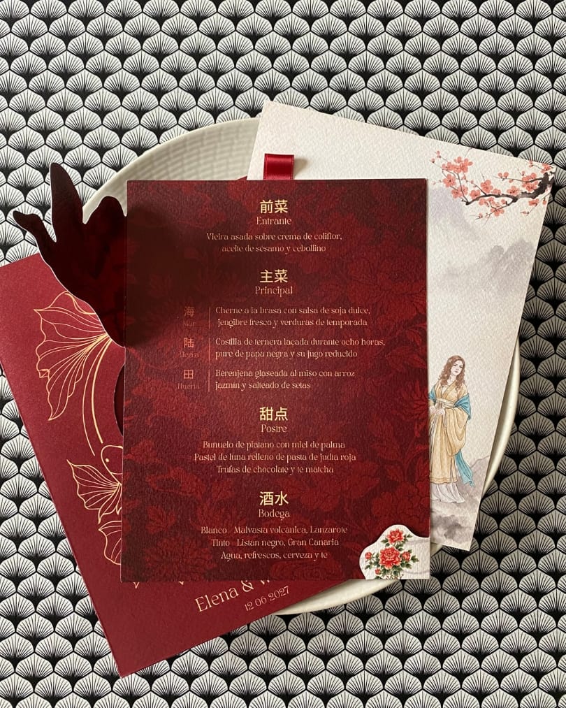Menú de la suite oriental